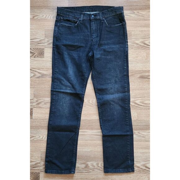 Vintage Levi's Black Denim Jeans Men's Size 34x30 7" Straight Leg Disdressed - Picture 1 of 7